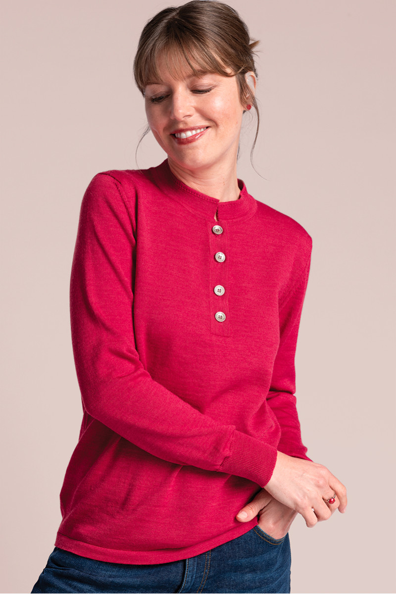 Pull laine fine mérinos femme col montant - 2 Monsieur Solfin | Fabriqué en France