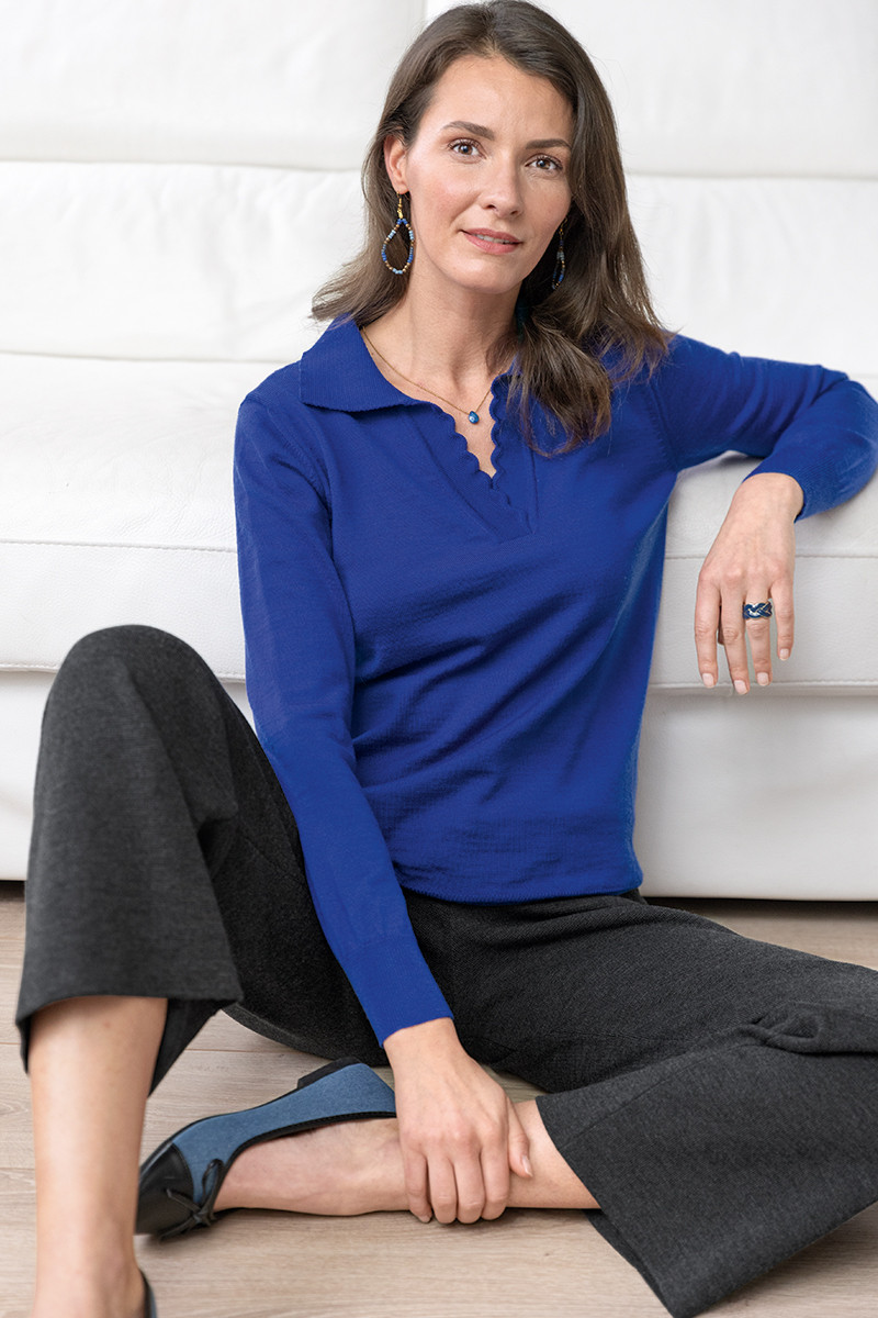 Pull col fantaisie - 2 Monsieur Solfin | Fabriqué en France