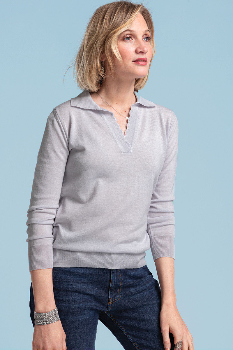 Pull col fantaisie - 3 Monsieur Solfin | Fabriqué en France