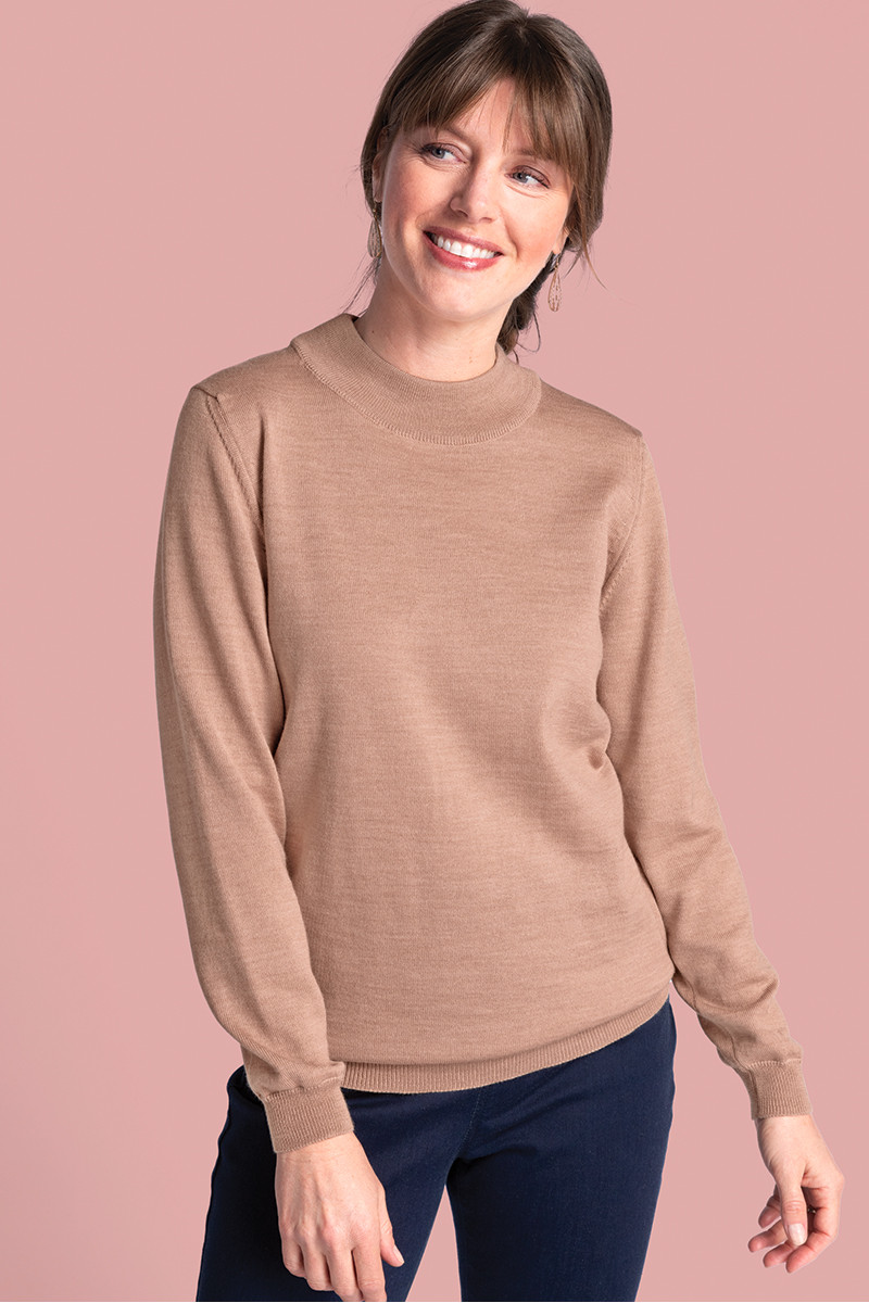 Pull col cheminée jersey fin - 3 Monsieur Solfin | Fabriqué en France