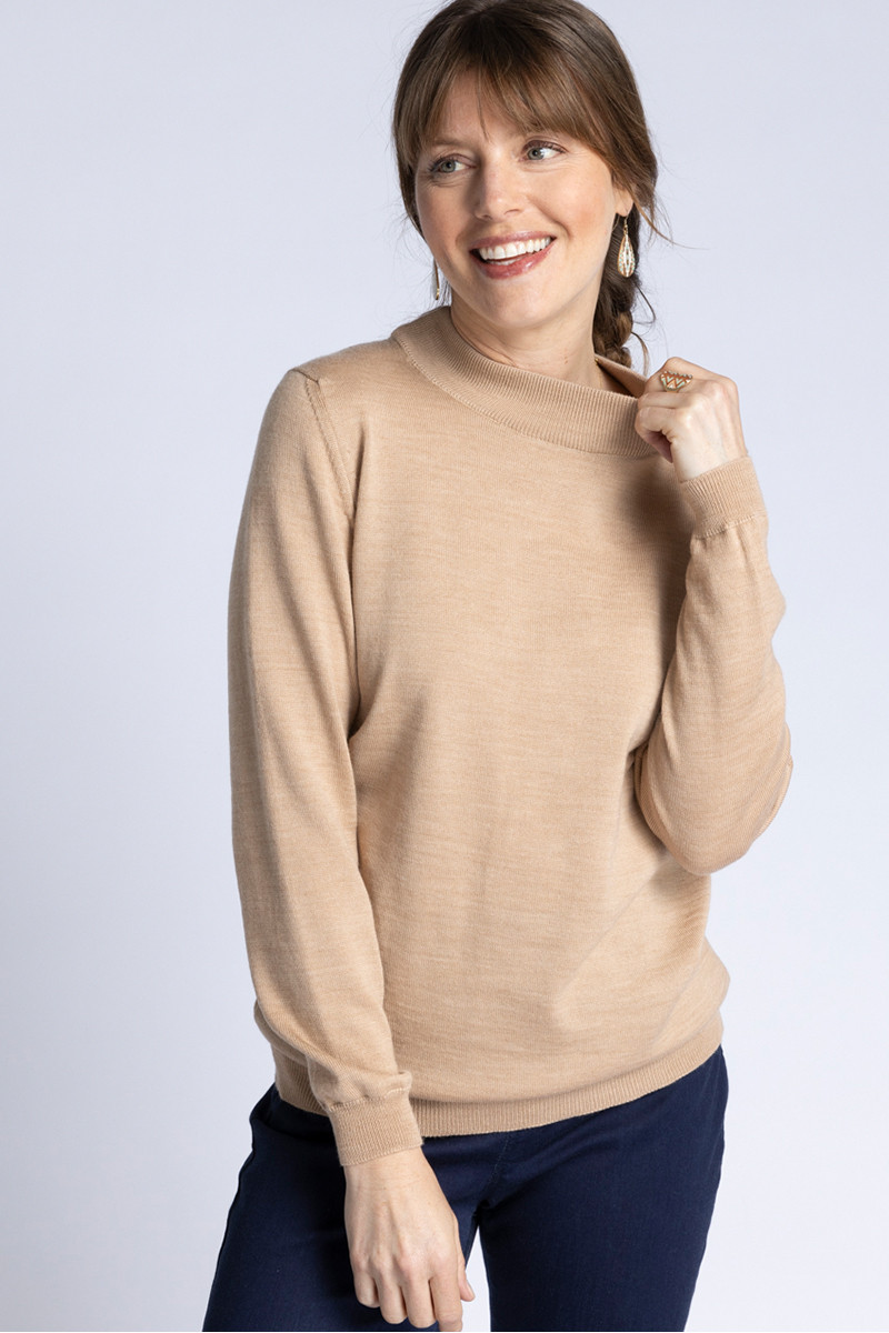 Pull col cheminée jersey fin - 2 Monsieur Solfin | Fabriqué en France