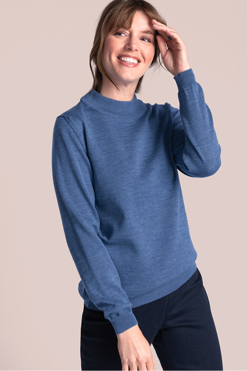 Pull col cheminée jersey fin - 10 Monsieur Solfin | Fabriqué en France