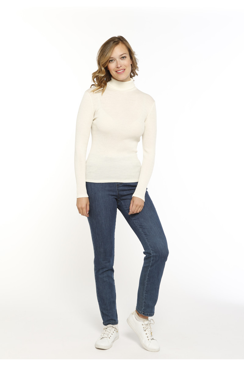 Pull col roulé laine et soie seconde peau - 2 Monsieur Solfin | Fabriqué en France
