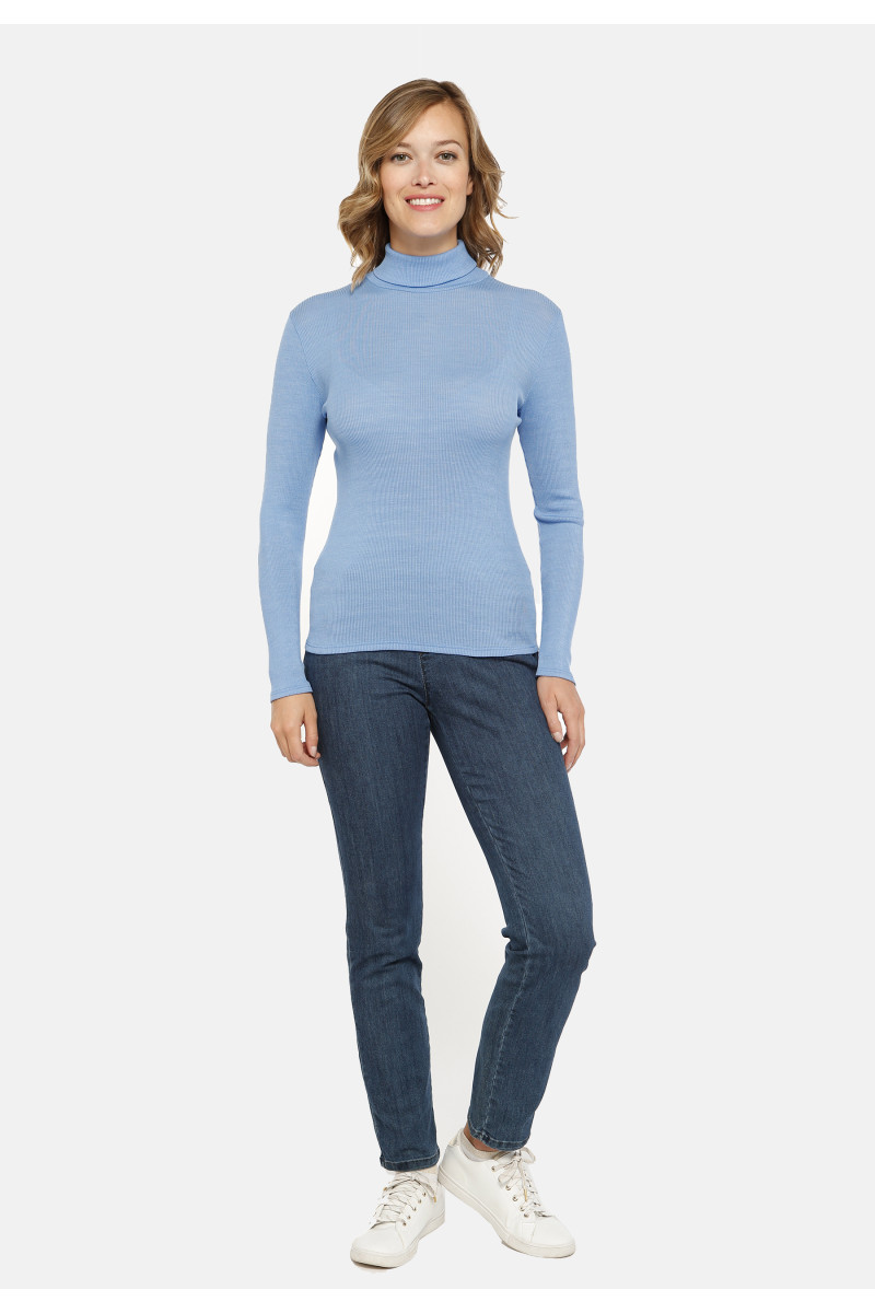Pull col roulé laine et soie seconde peau - 5 Monsieur Solfin | Fabriqué en France