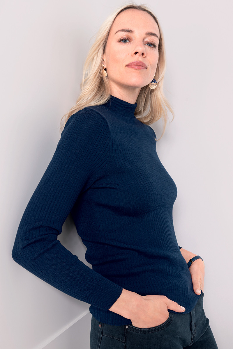 Pull col cheminee femme - 4 Monsieur Solfin | Fabriqué en France