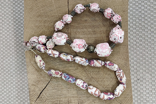 collier tissu upcycle